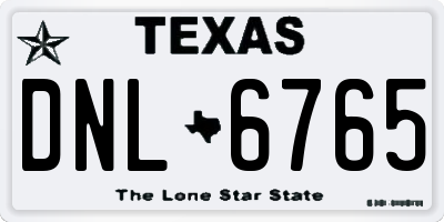 TX license plate DNL6765