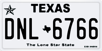 TX license plate DNL6766