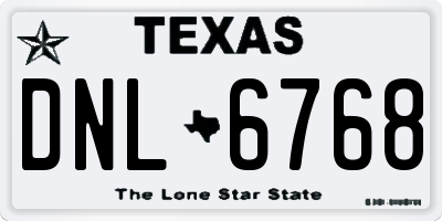TX license plate DNL6768