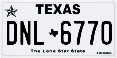 TX license plate DNL6770