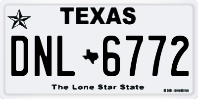 TX license plate DNL6772
