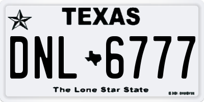 TX license plate DNL6777