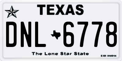 TX license plate DNL6778