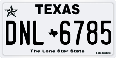 TX license plate DNL6785