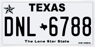 TX license plate DNL6788