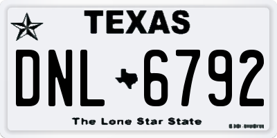 TX license plate DNL6792