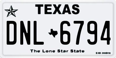 TX license plate DNL6794