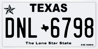 TX license plate DNL6798