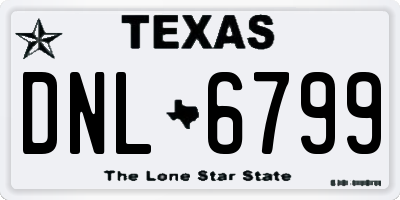 TX license plate DNL6799