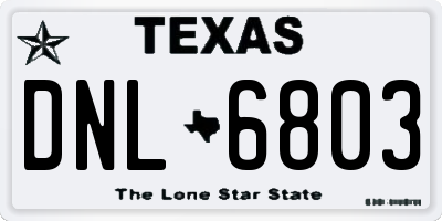 TX license plate DNL6803