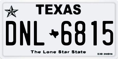 TX license plate DNL6815