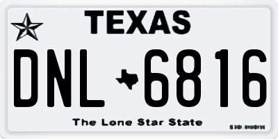 TX license plate DNL6816