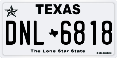 TX license plate DNL6818