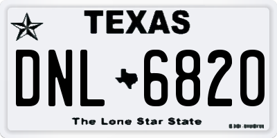 TX license plate DNL6820