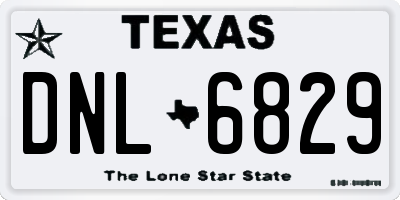 TX license plate DNL6829