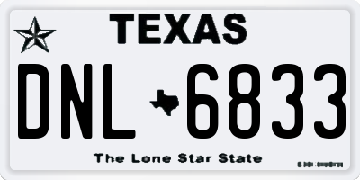 TX license plate DNL6833