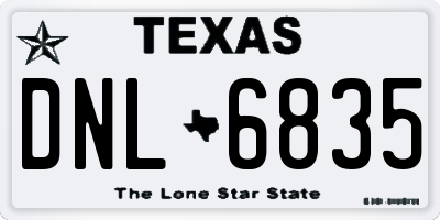 TX license plate DNL6835