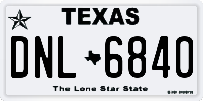 TX license plate DNL6840