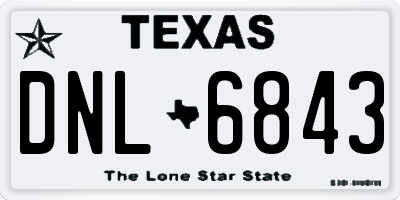 TX license plate DNL6843