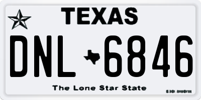 TX license plate DNL6846