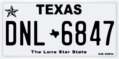 TX license plate DNL6847