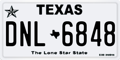 TX license plate DNL6848