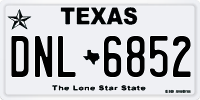 TX license plate DNL6852