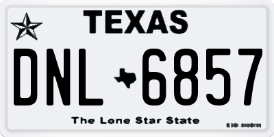 TX license plate DNL6857