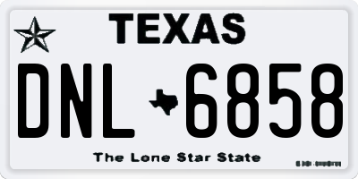 TX license plate DNL6858