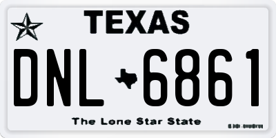 TX license plate DNL6861