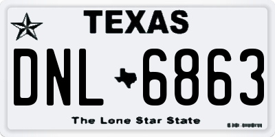 TX license plate DNL6863