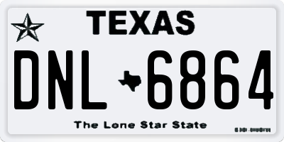 TX license plate DNL6864
