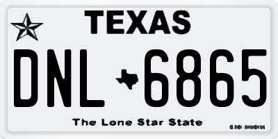 TX license plate DNL6865