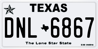 TX license plate DNL6867