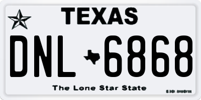 TX license plate DNL6868