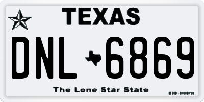 TX license plate DNL6869
