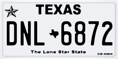 TX license plate DNL6872