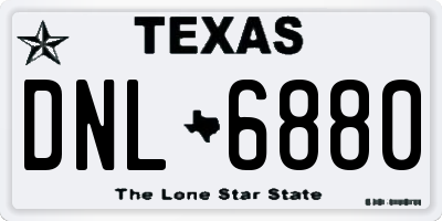 TX license plate DNL6880