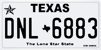 TX license plate DNL6883