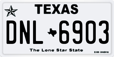 TX license plate DNL6903