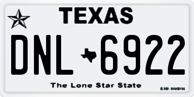 TX license plate DNL6922