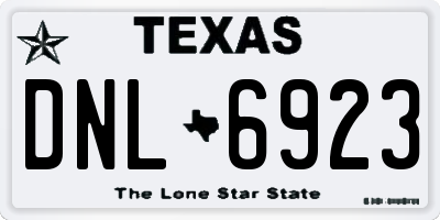 TX license plate DNL6923