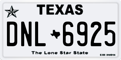 TX license plate DNL6925