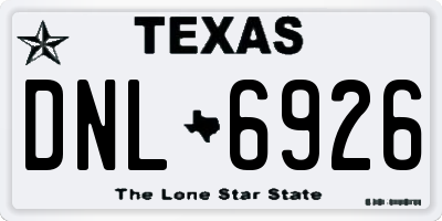 TX license plate DNL6926