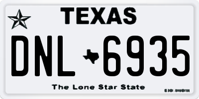 TX license plate DNL6935