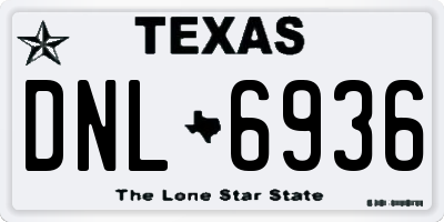 TX license plate DNL6936