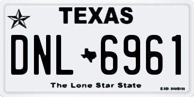 TX license plate DNL6961