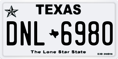 TX license plate DNL6980