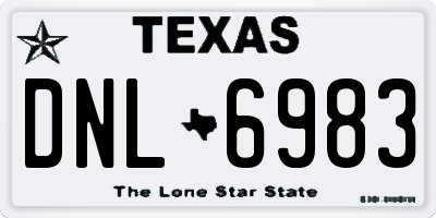TX license plate DNL6983
