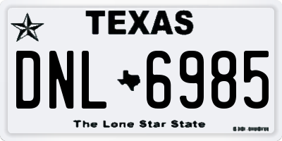 TX license plate DNL6985